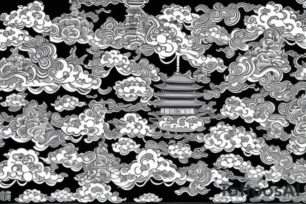 Tatewaku japan pattern
 buddhist temple   Waves
Black and gray Tattoo
Wolf tattoo idea