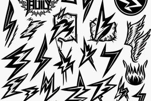 Family with lightning bolt background tattoo idea
