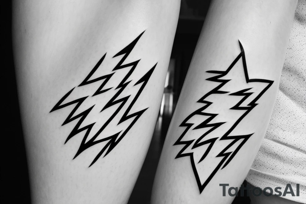 Family with lightning bolt background tattoo idea