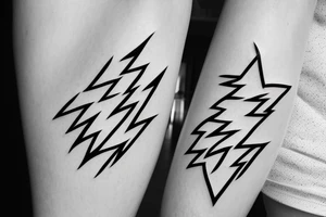 Family with lightning bolt background tattoo idea