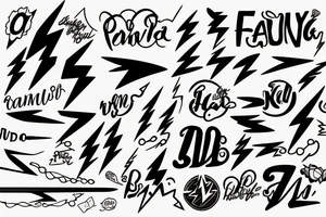 Family with lightning bolt background tattoo idea