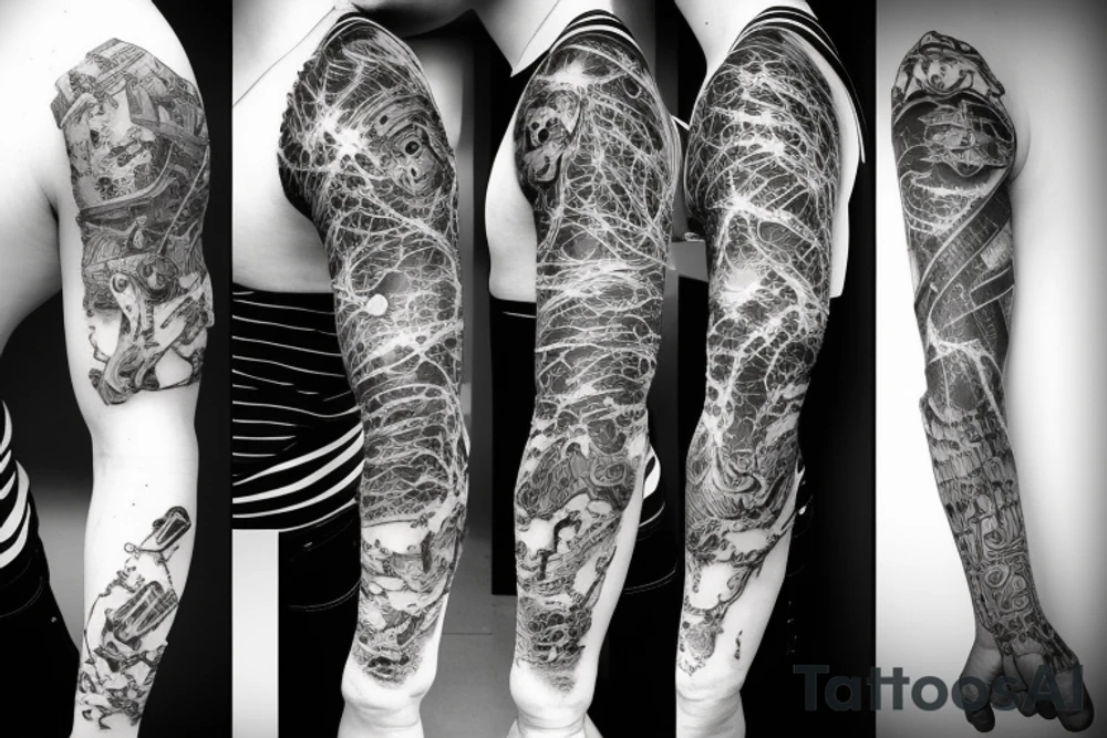 Lightning sleeve tattoo idea