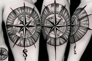 Compass in a sea of lightning tattoo idea