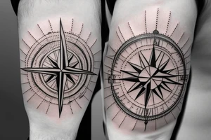 Compass in a sea of lightning tattoo idea