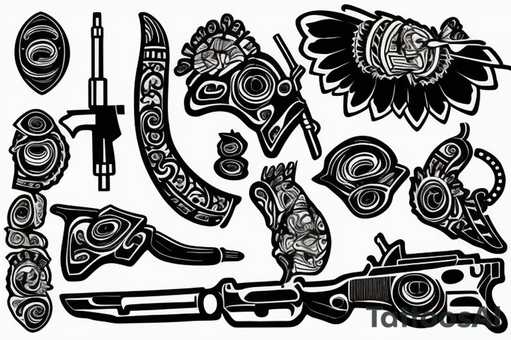 Money, lighting, guns, tattoo idea