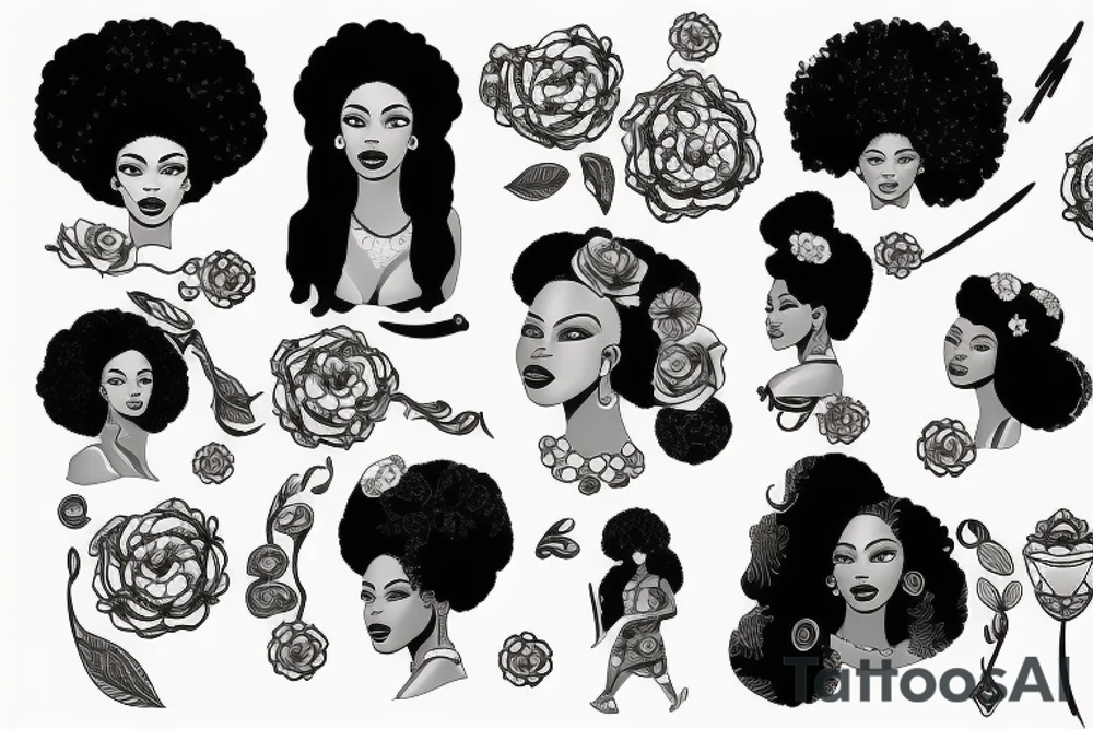 Afro woman tattoo idea