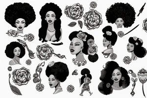Afro woman tattoo idea