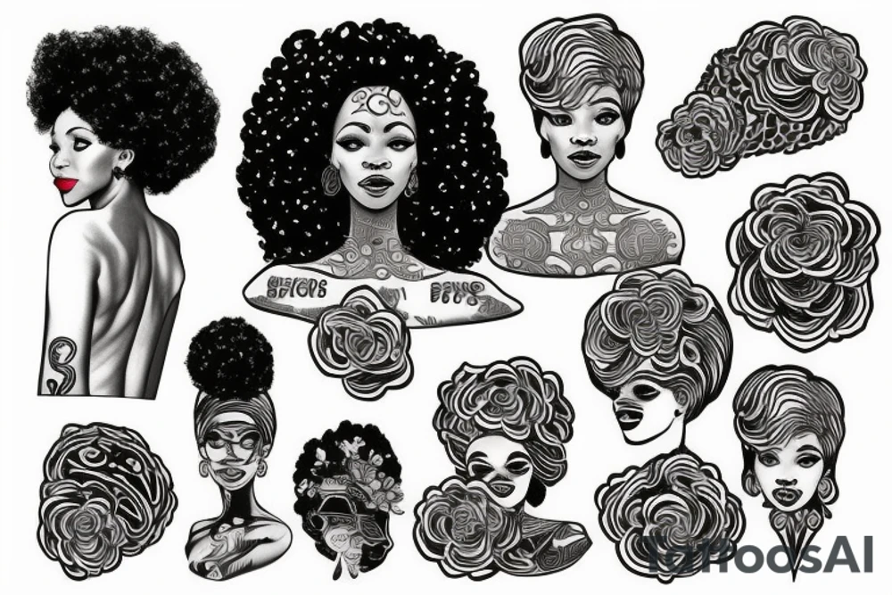 Afro woman tattoo idea