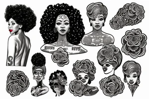 Afro woman tattoo idea
