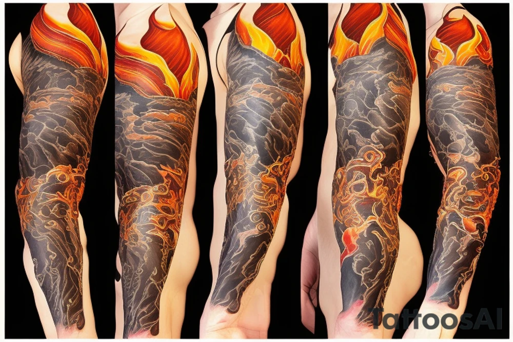 electric guitar with flames tattoo idea
