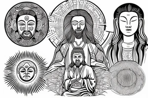 jesus and buddah. Spiritual yet guamanian and sacred geometry tattoo idea