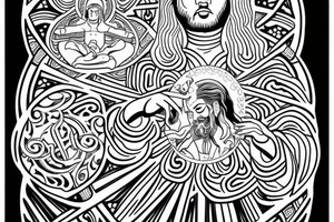 jesus and buddah. Spiritual yet guamanian and sacred geometry tattoo idea