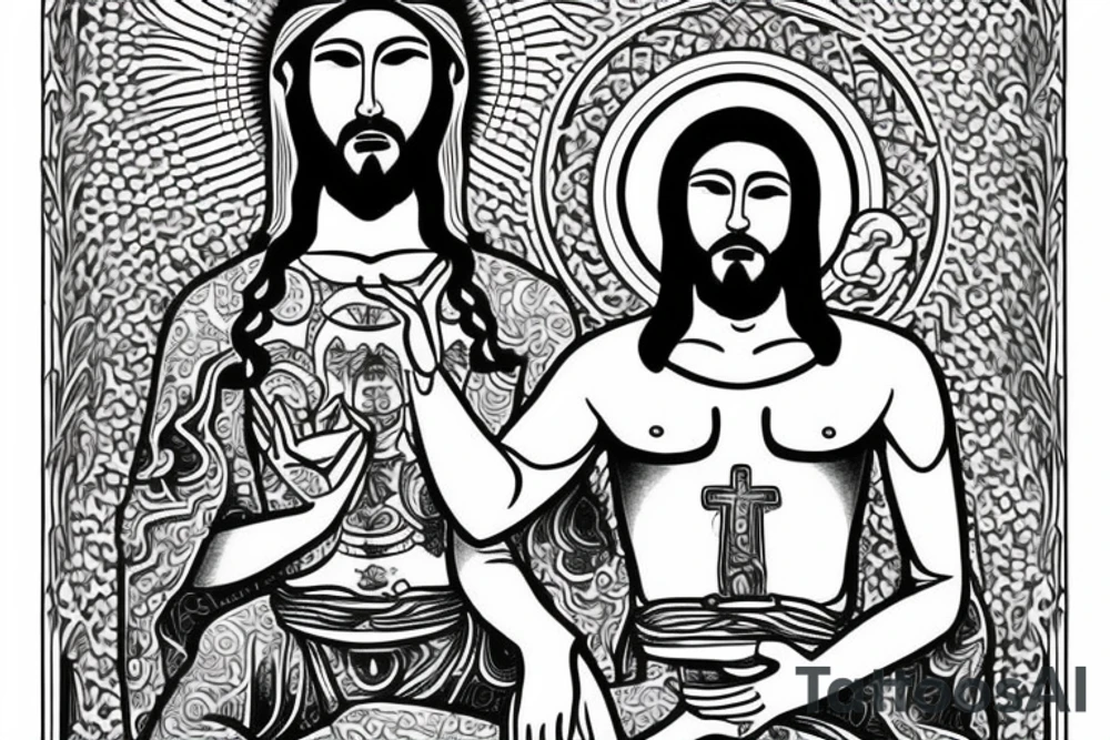 jesus and buddah. Spiritual yet guamanian and sacred geometry tattoo idea