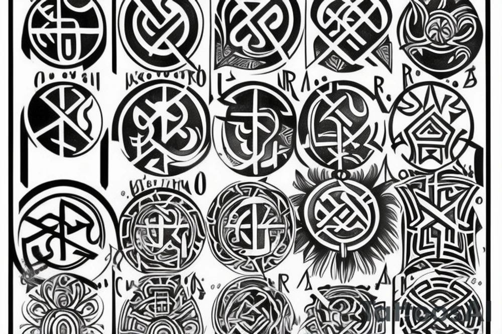 Divine protection runes tattoo idea