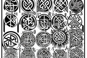 Divine protection runes tattoo idea