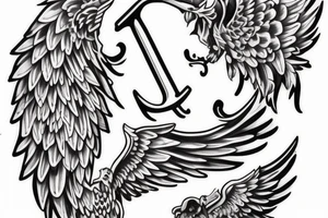 A mother that has the letter G embedded in the wing design tattoo idea