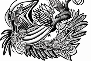 A mother that has the letter G embedded in the wing design tattoo idea