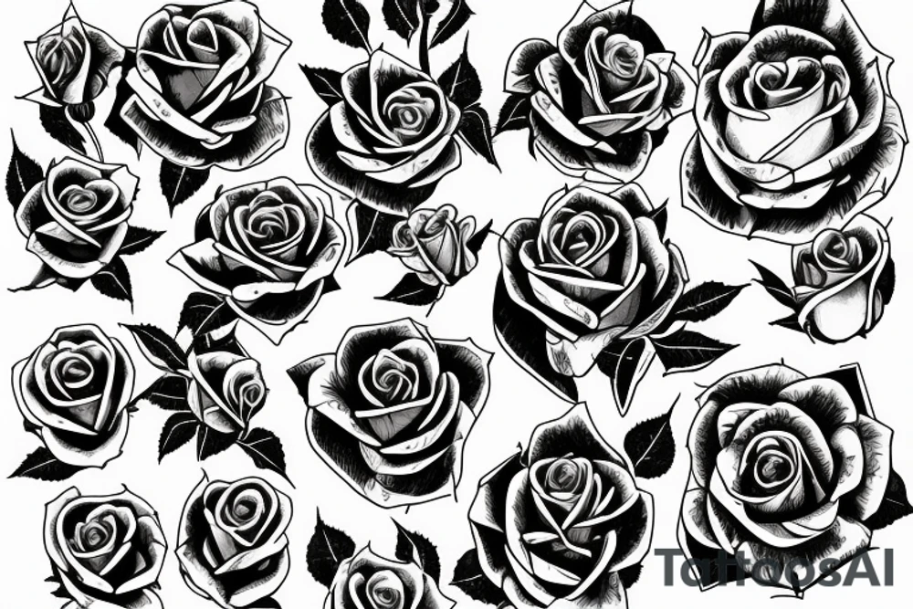 Thorny rose bush full back tattoo idea