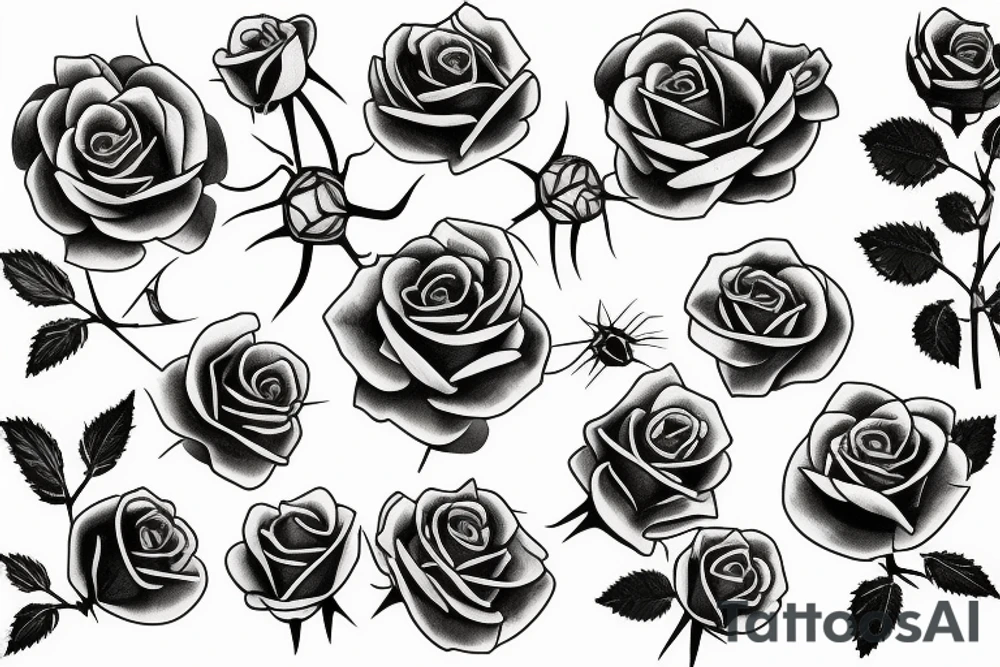 Thorny rose bush tattoo idea