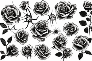 Thorny rose bush tattoo idea