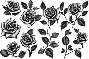 Thorny rose bush tattoo idea