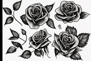 Realistic rose bush tattoo idea