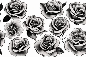 Realistic rose bush tattoo idea