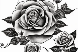 Realistic rose bush tattoo idea
