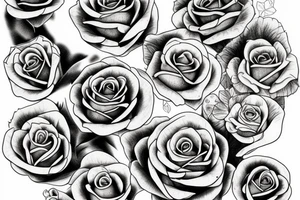 Realistic rose bush tattoo idea