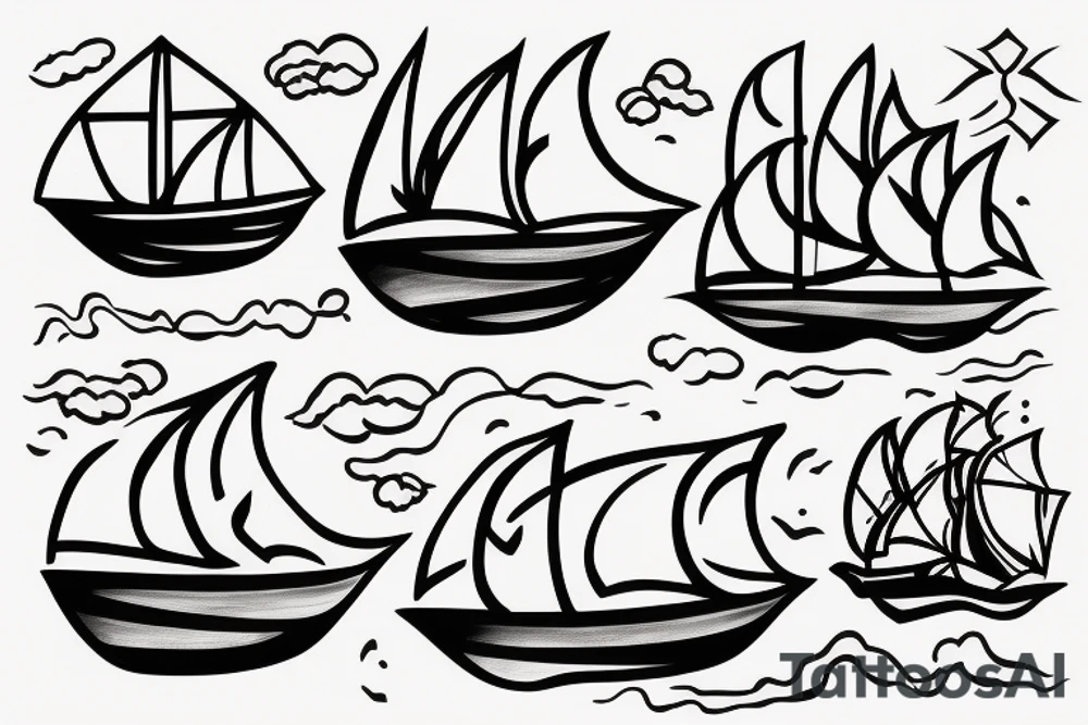 paper boat tattoo idea