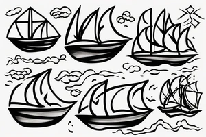 paper boat tattoo idea