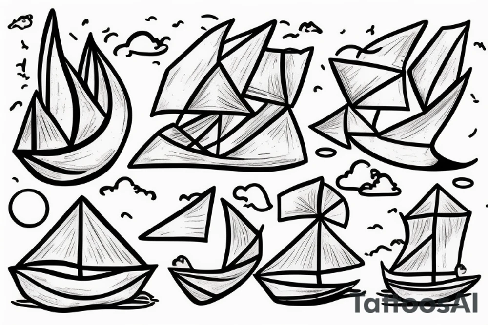 paper boat tattoo idea