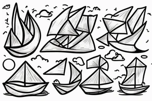 paper boat tattoo idea