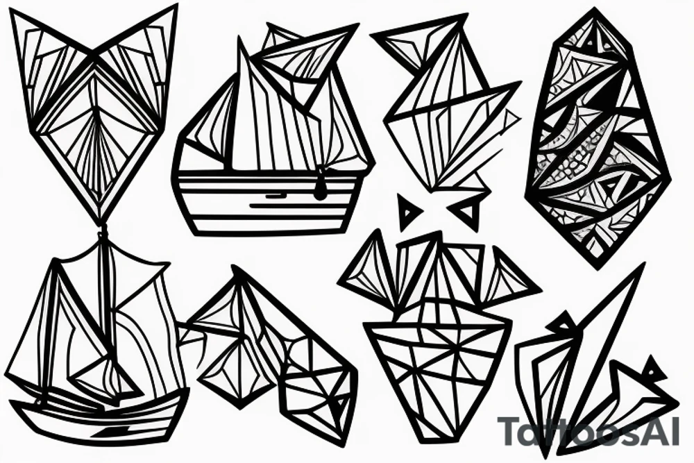 paper boat tattoo idea