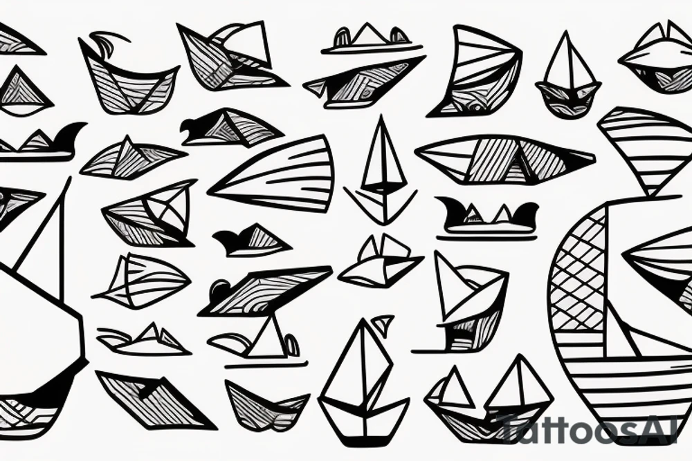 paper boat tattoo idea