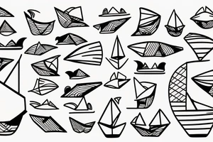 paper boat tattoo idea
