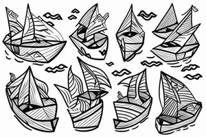 paper boat tattoo idea