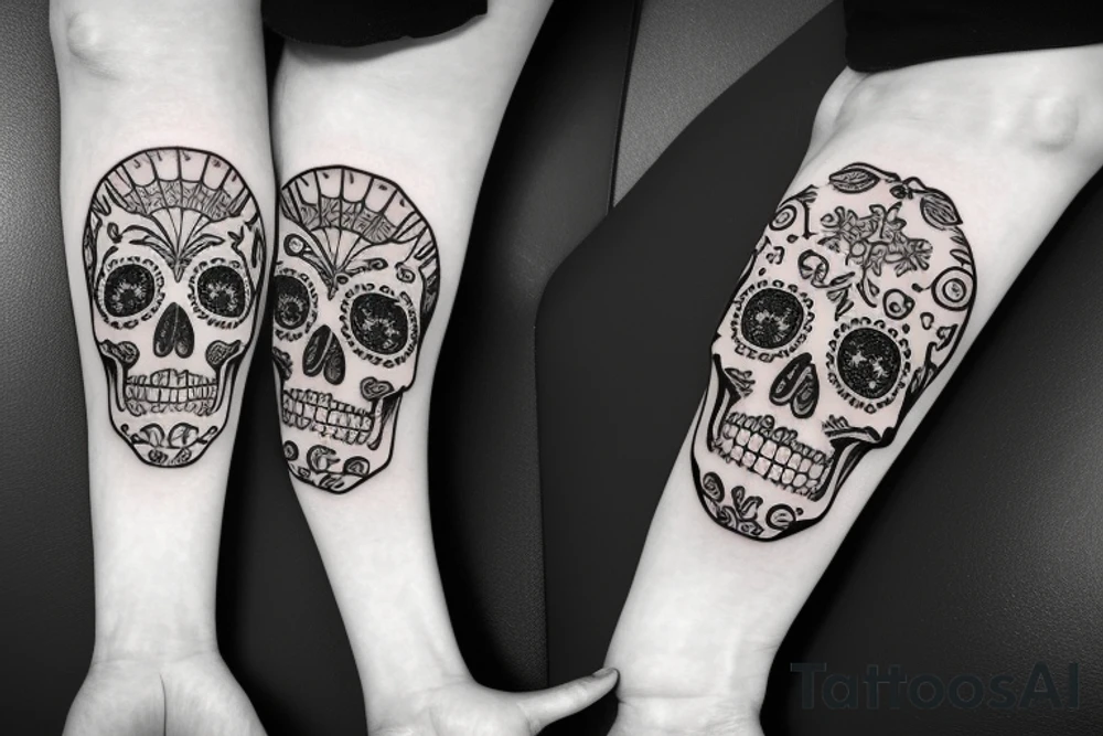 Mexican sugar skull with Roman victory wreath tattoo idea