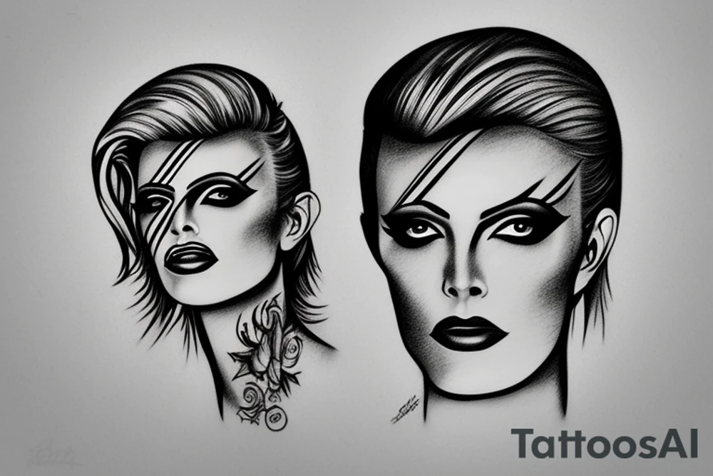 Star lady glamorous headshot tattoo idea