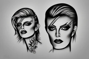 Star lady glamorous headshot tattoo idea