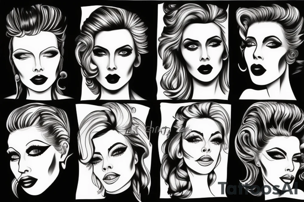 Star lady glamorous headshot tattoo idea