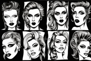Star lady glamorous headshot tattoo idea