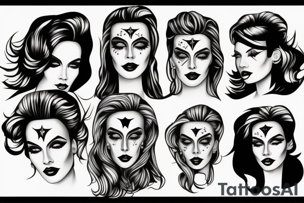 Star lady glamorous headshot tattoo idea