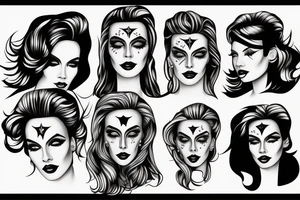 Star lady glamorous headshot tattoo idea