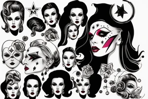 Star lady glamorous headshot tattoo idea