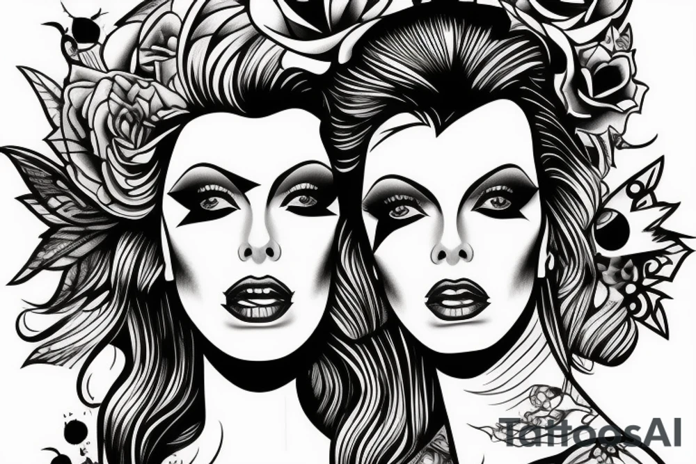 Star lady glamorous headshot tattoo idea