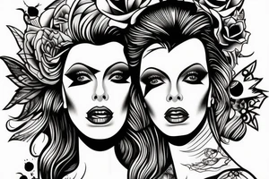 Star lady glamorous headshot tattoo idea