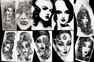 Star lady glamorous headshot tattoo idea