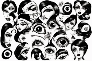 Star eyed lady glamorous headshot tattoo idea