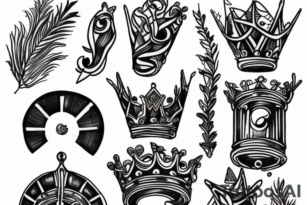 Black hole in the middle of a Greek laurel crown tattoo idea